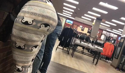 Spying on bootylicious mom at the shoe store