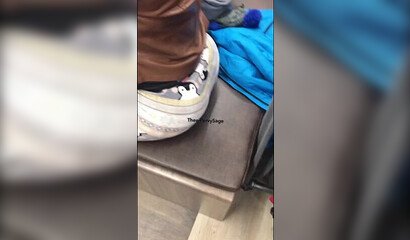 Spying on bootylicious mom at the shoe store