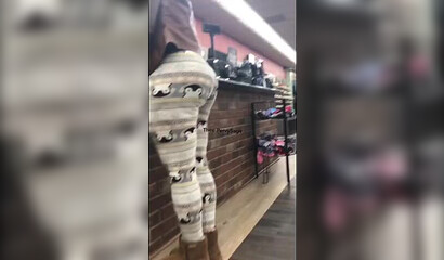 Spying on bootylicious mom at the shoe store