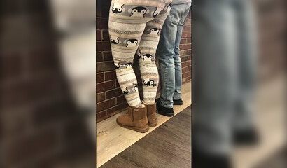 Spying on bootylicious mom at the shoe store