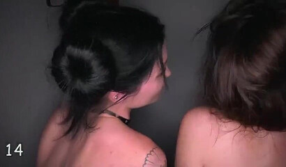 Heavy cum swallowing after the wild interracial orgy