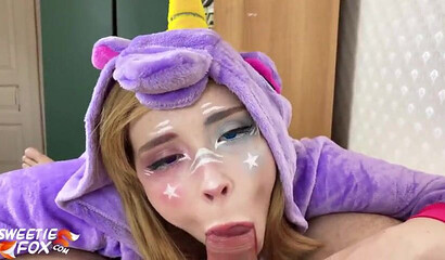 Unicorn slut screams as he pounds her in the doggystyle