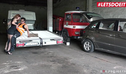 Redhead Russian Eva Berger deepthroated in public