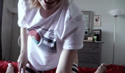 Sneaky redhead sister seduces Cockninja with her big ass