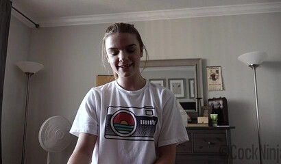 Sneaky redhead sister seduces Cockninja with her big ass