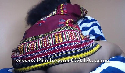 Curvy Ebony Milf Rides Her Dildo With Her Hairy Pussy