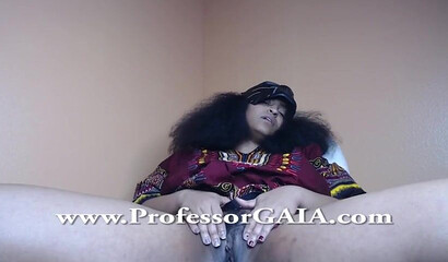 Curvy Ebony Milf Rides Her Dildo With Her Hairy Pussy