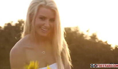 Slutty Blonde Anikka Albrite Rimmed And Fingered In Threesome