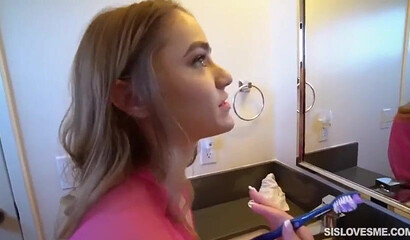 Beautiful Teen Kenzie Madison Sucks Stepbro's Big Dick