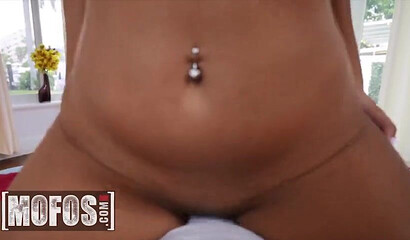 Latina slut Alina Belle gets juicy cum on her tits