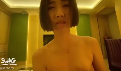 Asian blonde with big tits performs a sensational blowjob