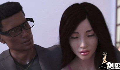 Hentai porn featuring a brunette milf giving a handjob