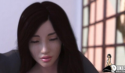 Hentai porn featuring a brunette milf giving a handjob