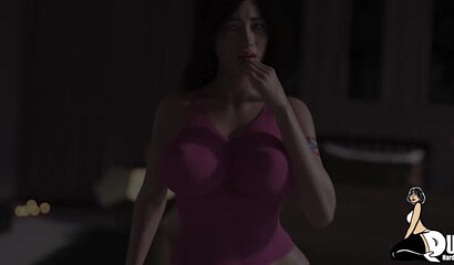 Hentai porn featuring a brunette milf giving a handjob