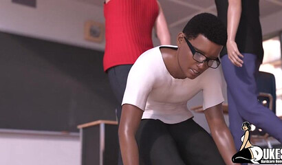 Hentai porn featuring a brunette milf giving a handjob