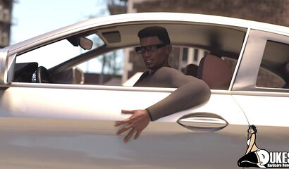 Hentai porn featuring a brunette milf giving a handjob