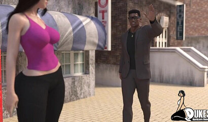 Hentai porn featuring a brunette milf giving a handjob