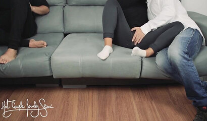 Amateur slut in yoga pants cuckolding her husband