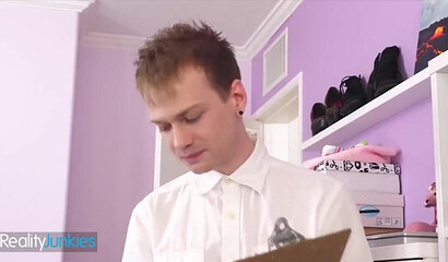 Brunette babe Gianna Gem screws hard in a dorm