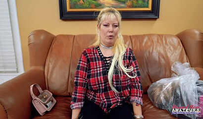 Horny Blonde BBW Hottie Fucking And Swallowing Cum