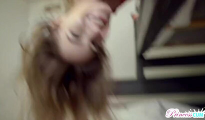 Young Kenzie Madison gets a heavy load in her cunt