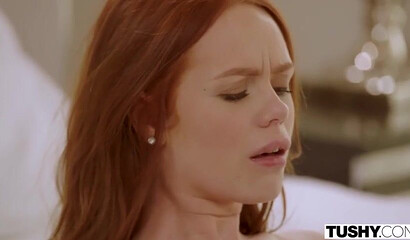 Finest redhead slut Ella Hughes gets dicked up her ass