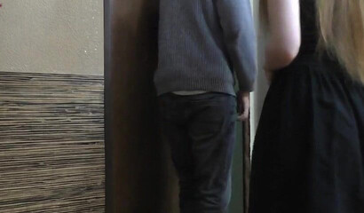 Redhead wife gives the delivery boy the wettest tip