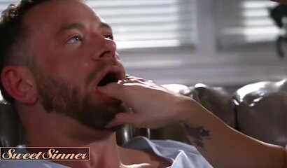 Busty therapist Sheena Ryder helps Brad Newman and his cock