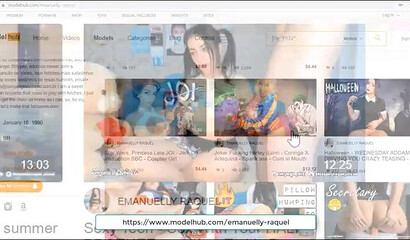 Busty brunette Emanuelly Raquel fucked by a machine