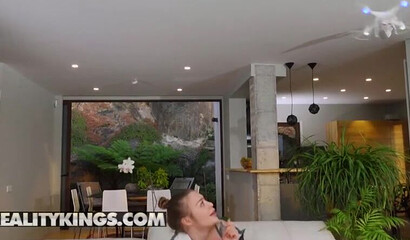 Sexy brunette Misha Maver gives a blowjob and fucks doggystyle