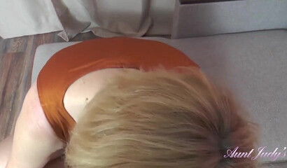 Slutty Mature Blonde With Big Tits Sucks A Big Cock