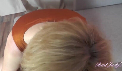 Slutty Mature Blonde With Big Tits Sucks A Big Cock