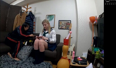 Cute Japanese School Girl Sucking A Big Cock Gets Cumshot