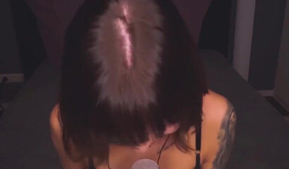 Horny Brunette With Big Tits Giving An Asmr Blowjob