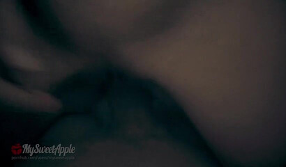 Sneaky teen sister makes her brother cum on her