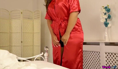 Homemade video of a busty blonde stepmom masturbating