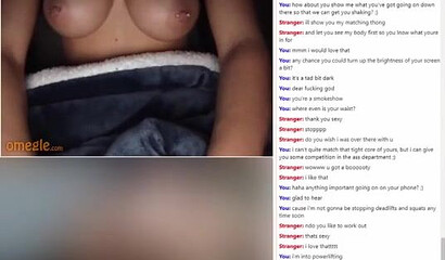 Naughty bimbo with pierced nipples masturbating on a webcam