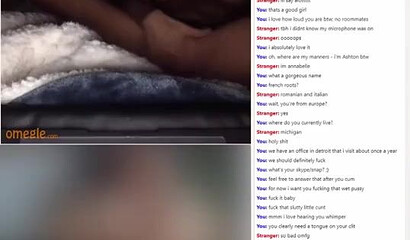 Naughty bimbo with pierced nipples masturbating on a webcam