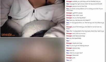 Naughty bimbo with pierced nipples masturbating on a webcam