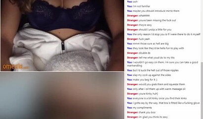 Naughty bimbo with pierced nipples masturbating on a webcam