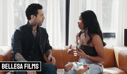 Small Hands inserts his dick inside a black girl's pussy