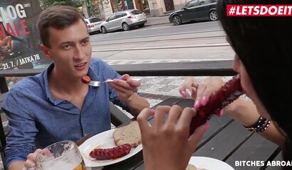 Beautiful Petite Czech Eveline Dellai Deepthroating Big Dick