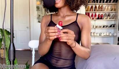 Flirty Amateur Ebony PrincessHaze With Big Ass Giving Asmr JOI Countdown