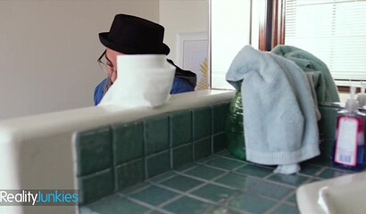 Beautiful Busty Blonde Nurse Milking Logan Long's Big Dick