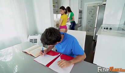 Horny Brunette Stepmom With Big Tits Creampied After Riding