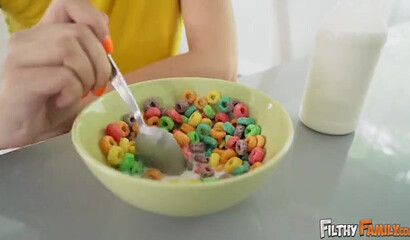 Horny Brunette Stepmom With Big Tits Creampied After Riding