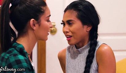 Petite Asian Lesbian Brunette Ember Snow Pussy Licking Emily Willis