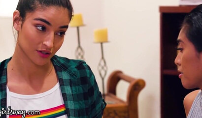 Petite Asian Lesbian Brunette Ember Snow Pussy Licking Emily Willis