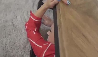 Cougar blonde gets a fat cock while stuck