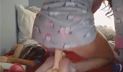 Nasty dildo fun before night night